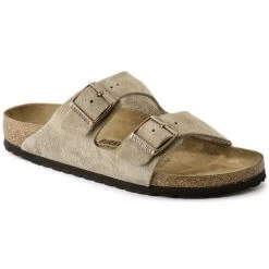 Birkenstock Taupe Arizona Suede Leather Womens Sandals 0051461 -Vogue Shoes 0051461 1 resized