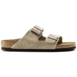 Birkenstock Taupe Arizona Suede Leather Womens Sandals 0051461 -Vogue Shoes 0051461 5 resized