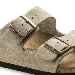 Birkenstock Taupe Arizona Suede Leather Womens Sandals 0051461 -Vogue Shoes 0051461 6 resized