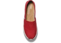 Toms Classic Slip-On Red Canvas Kids Casual 012001C13-RED -Vogue Shoes 012001c13 red4 1