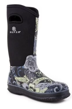 Roper Barnyard Paisley Neoprene Shaft Womens Tall Waterproof Boots 09-021-1136-0043