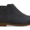 Toms Forged Iron Grey Suede Wool Youth Deia Booties 10010725
