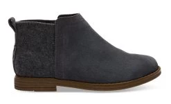 Toms Forged Iron Grey Suede Wool Youth Deia Booties 10010725