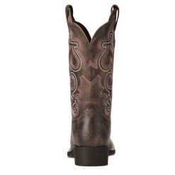 Ariat Tack Room Chocolate Quickdraw 11 Inch Shaft Wide Square Toe Women's Western Boots 10021616 -Vogue Shoes 10021616 heel resized