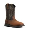 Ariat Distressed Brown RigTek Wide Square Toe Waterproof Composite Toe Mens Work Boot 10034156 -Vogue Shoes 10034156 3 4 front resized flp