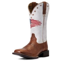 Ariat Saddle Up Brown With White Top Circuit Patriot Women's Western Boot 10040400 -Vogue Shoes 10040400 7 resized
