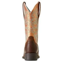 Ariat Toasted Blanket Emboss Round Up Stretchfit Wide Square Toe Women's 11 Inch Western Boots 10047039 -Vogue Shoes 10047039 heel resized