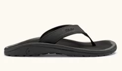 Olukai Black Ohana Mens Beach Sandals 10110-4040