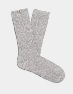 Ugg Seal Rib Knit Women's Slouch Crew Socks 1014832-SEAL -Vogue Shoes 1014832 seal 1 resized