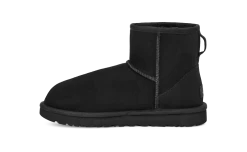 UGG Black Classic Mini II Womens Short Boots 1016222-BLK -Vogue Shoes 1016222 blk 3 resized