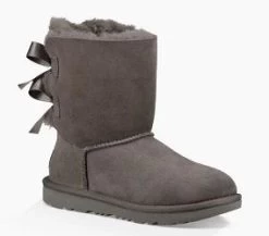 UGG Grey Bailey Bow Ll Kids Comfort Boot 1017394K