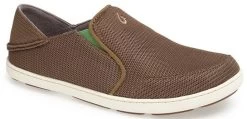 Olukai Nohea Mesh Slip On Grey/Lime Mesh Mens Casual 10188-13AP