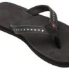 101CLTSN-BK Black Premier Leather Crystal Rainbow Kids Sandals -Vogue Shoes 101cltsn bk