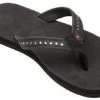 Rainbow Crystal Black Leather Kids Flip Flop 101CLTSN -Vogue Shoes 101cltsn blk345lg 1