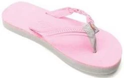 Rainbow Flirty Brady Pink Leather Kids Flip Flop 101LTSFB-PKGY