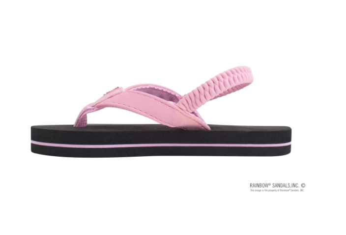 Rainbow Pink Strap Grombow Soft Rubber Top Sole Children's Sandals 101ST-PINK-BLK 4 Rainbow Pink Strap Grombow Soft Rubber Top Sole Children's Sandals 101ST-PINK-BLK - Image 2