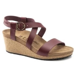 Birkenstock Wine Sibyl Leather Womens Sandal 1020015 10 Birkenstock Wine Sibyl Leather Womens Sandal 1020015 -Vogue Shoes 1020015 1 resized