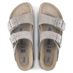 Birkenstock Stone Coin Arizona Soft Footbed Suede Leather Womens Sandals 1020557 -Vogue Shoes 1020557 3 resized