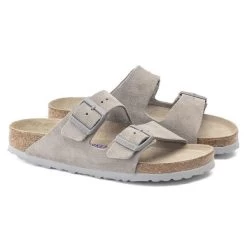 Birkenstock Stone Coin Arizona Soft Footbed Suede Leather Womens Sandals 1020557 -Vogue Shoes 1020557 4 resized