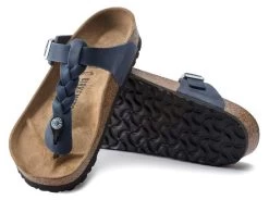 Birkenstock Navy Gizeh Oiled Leather Womens Comfort Sandals R1020992 -Vogue Shoes 1020992 2