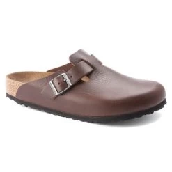 Birkenstock Vintage Wood Roast Boston Grip Men's Leather Clogs R1023449 -Vogue Shoes 1023449 1023491 resized