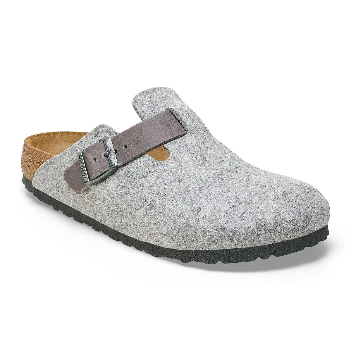 Birkenstock Light Gray Boston Natural Leather/Felt Women's Shoes N1026163 4 Birkenstock Light Gray Boston Natural Leather/Felt Women's Shoes N1026163 - Image 2