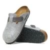 Birkenstock Light Gray Boston Natural Leather/Felt Women's Shoes N1026163 -Vogue Shoes 1026149 1026163 sole