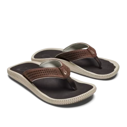 Olukai Dark Wood Ulele Mens Beach Sandals 10435-6363 -Vogue Shoes 10435 6363 2 resized