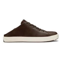 Olukai Dark Wood Laeahi Lilli Mens Leather Sneaker 10455-6363 -Vogue Shoes 10455 6363 2 resized