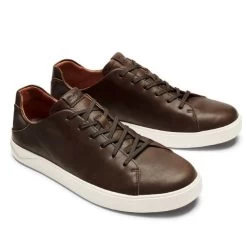 Olukai Dark Wood Laeahi Lilli Mens Leather Sneaker 10455-6363 -Vogue Shoes 10455 6363 3 resized