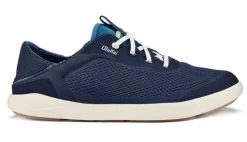 Olukai Trench Blue And Off White Moku Pae Mens No Tie Boat Shoes 10472-DE18