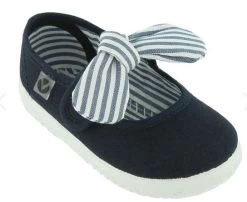 Victoria Ojala Marino Navy Strip Ribbon Mary Jane Kids Shoes 105110