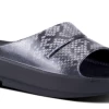 Oofos Grey Snake Print Ooahh Luxe Slide Sandal 1103-SNAKE -Vogue Shoes 1103 snake 1 resized