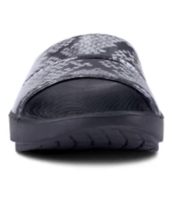 Oofos Grey Snake Print Ooahh Luxe Slide Sandal 1103-SNAKE -Vogue Shoes 1103 snake 4 resized