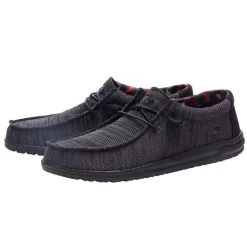 Hey Dude Jet Black Wally Sox Mens Casual Shoes 110354935 -Vogue Shoes 110354935 2 resized