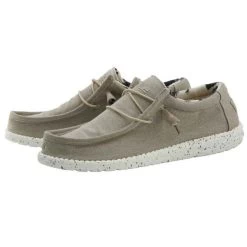 Hey Dude Beige Wally Stretch Mens Slip On Casual Shoes 110380500 -Vogue Shoes 110380500 02 resized