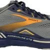 Brooks Grey/Blue/Orange Adrenaline 23 GTS Men's Road Running Shoes 110391-027