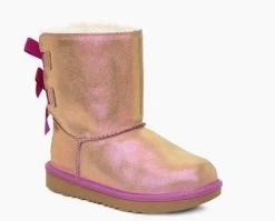 Ugg Chestnut/Fuchsia Bailey Bow II Shimmer Kids Boots