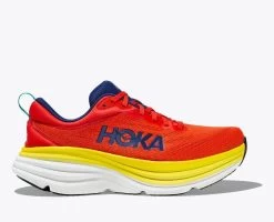 Hoka Red Alert/Flame Bondi 8 Men's Athletic Shoes 1123202-RAFL