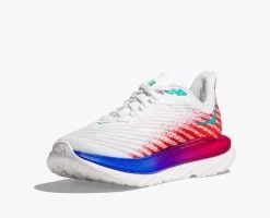 Hoka White/Flame Mach 5 Women's Running Shoes 1127894-WFM -Vogue Shoes 1127894 wfm 3 resized