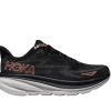 Hoka Black/Rose Gold Clifton 9 Women's Running Shoes 1127896-BRGL