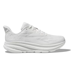 Hoka White/White Clifton 9 Women's Wide Width Running Shoes 1132211-WWH -Vogue Shoes 1127896 wwh 1 1