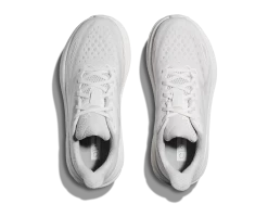 Hoka White/White Clifton 9 Women's Wide Width Running Shoes 1132211-WWH -Vogue Shoes 1127896 wwh 2 1