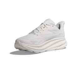 Hoka White/White Clifton 9 Women's Wide Width Running Shoes 1132211-WWH -Vogue Shoes 1127896 wwh 3 1
