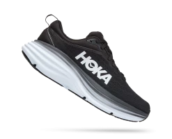 Hoka Black/White Bondi 8 Womens Running Shoes 1127952-BWHT -Vogue Shoes 1127952 bwht 2 resized