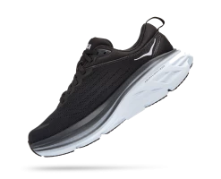 Hoka Black/White Bondi 8 Womens Running Shoes 1127952-BWHT -Vogue Shoes 1127952 bwht 4 resized