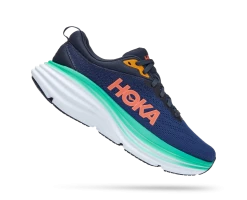 Hoka Outer Space/Bellwether Blue Bondi 8 Wide Width Womens Athletic Shoes 1127954-OSBB -Vogue Shoes 1127954 osbb 2 resized