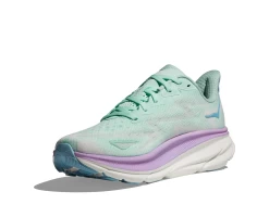 Hoka Sunlit Ocean/Lilac Mist Clifton 9 Women's Wide Width Running Shoes 1132211-SOLM -Vogue Shoes 1132211 solm 3 white bkg resized