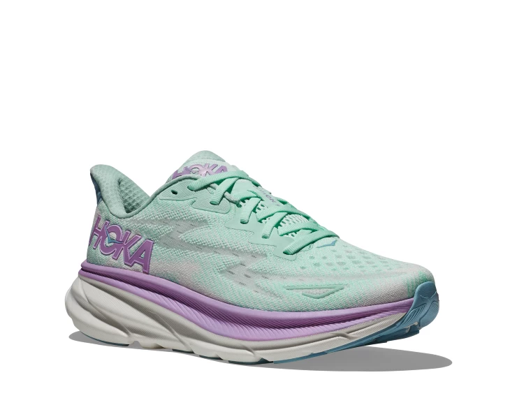 Hoka Sunlit Ocean/Lilac Mist Clifton 9 Women's Wide Width Running Shoes 1132211-SOLM