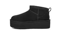 Ugg Black Classic Ultra Mini Platform Women's Boots 1135092-BLK -Vogue Shoes 1135092 blk 3 white bkg resized